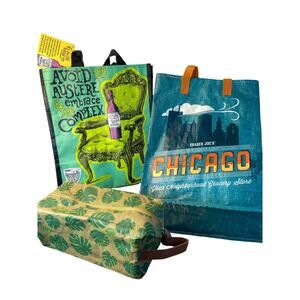 Trader joe's bundle of 3 items , grocery , toiletries, wine bag.
